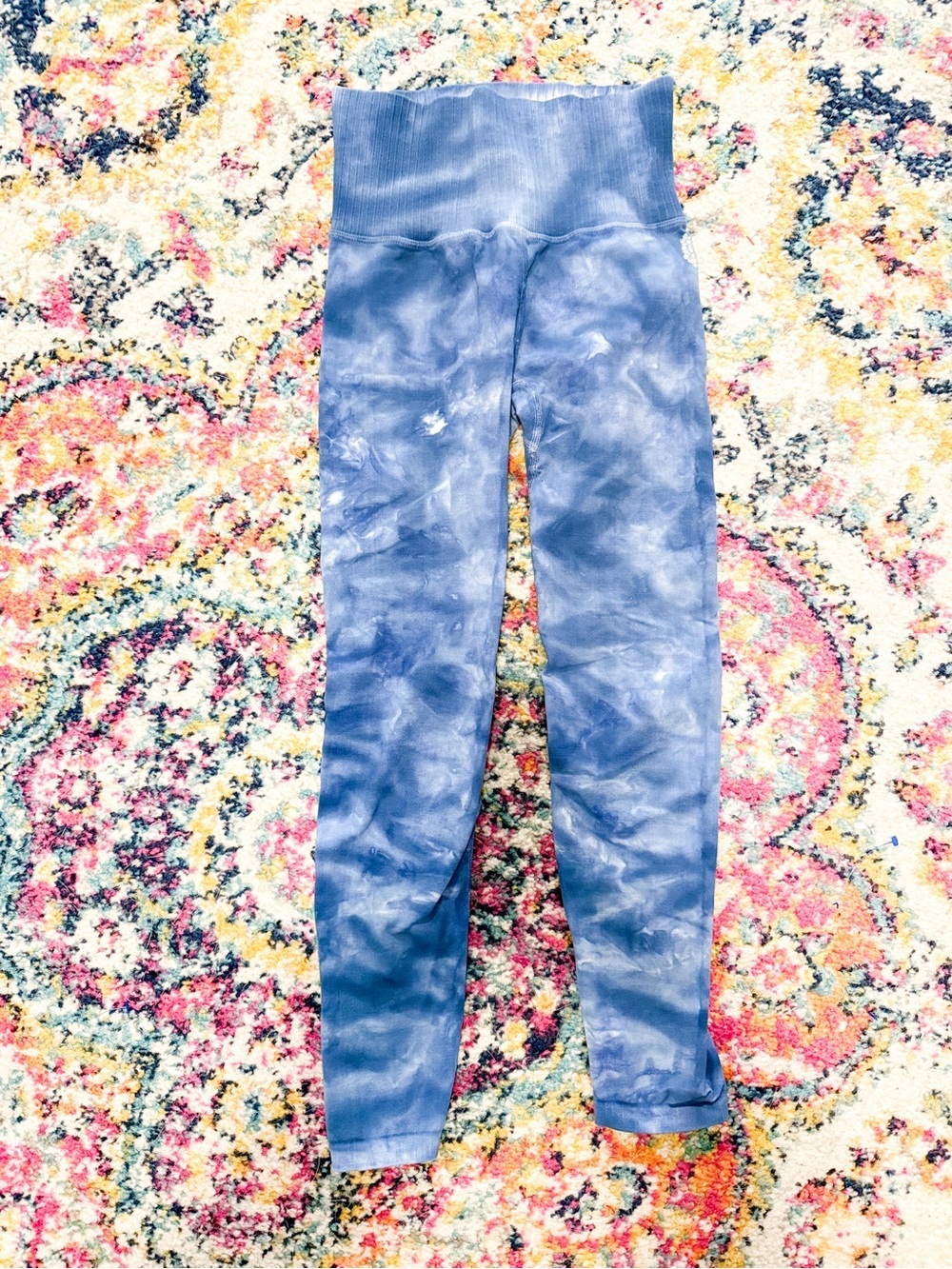Free People Movement Good Karma Blue Tie-Dye High-Rise Leggings - Picture 8 of 12